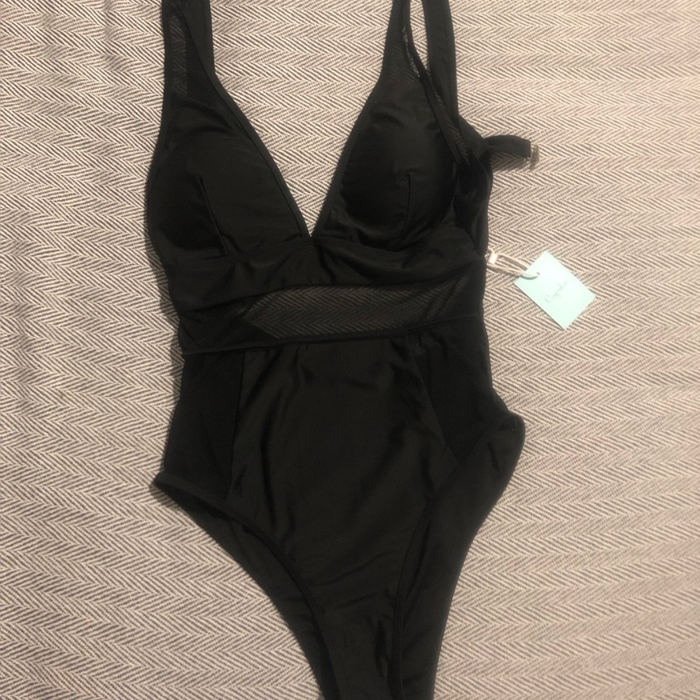 Cupshe Black one piece sexy bathing suit size large